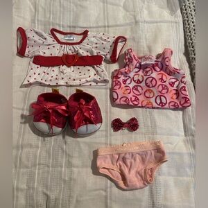 Cute Doll Outfit with Red and Pink Details